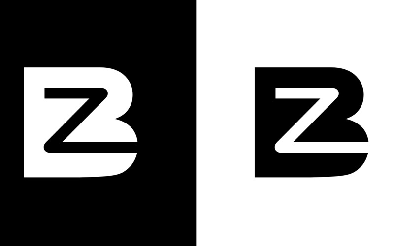 Pierwsza litera bz, zb abstrakcyjny projekt logo firmy lub marki
