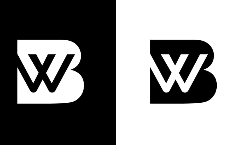 首字母 bw、wb 抽象公司或品牌标志设计