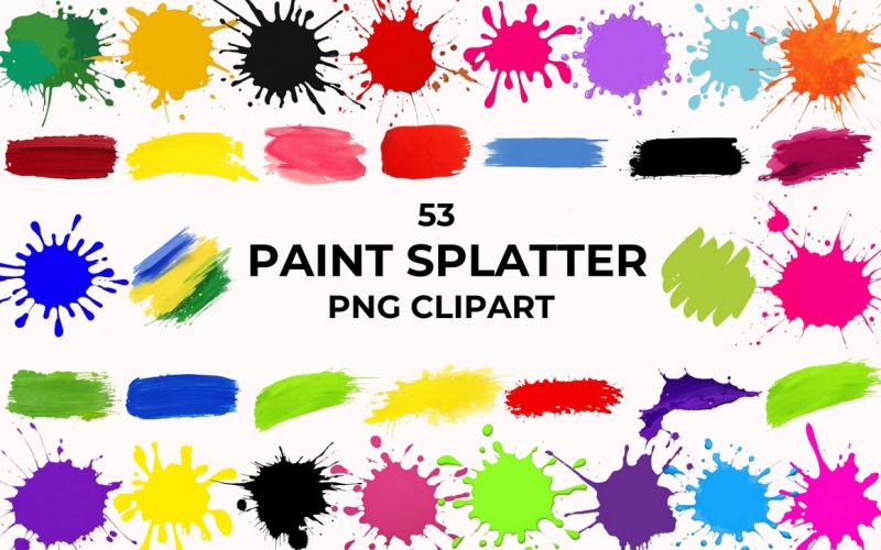 53 clipart de respingos de tinta PNG