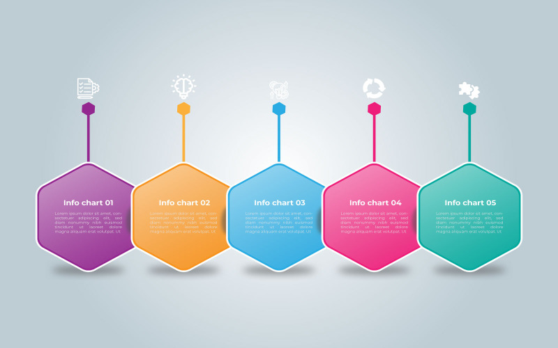 Conception de modèle d'élément infographique vectoriel de style polygone.