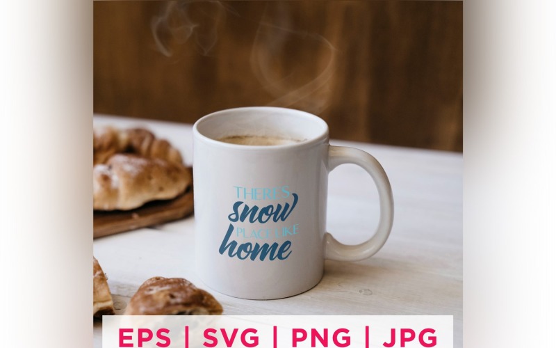 Es gibt. Schnee-Ort-wie-Zuhause-Winter-Aufkleber-Design