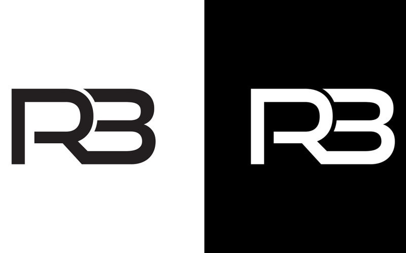 Bokstaven RB, BR, R3 logotyp mall vektor design med svart och vit bakgrund