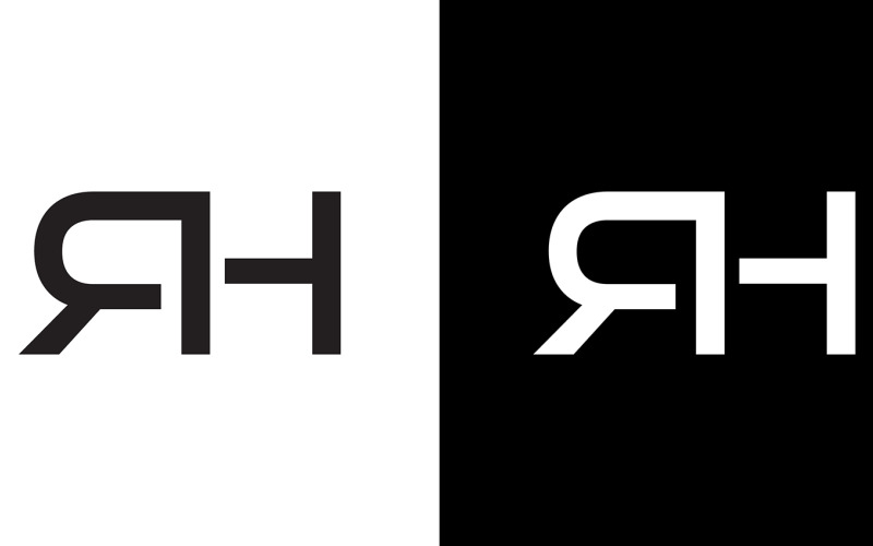 Bokstaven rh, hr abstrakt företag eller varumärke Logotypdesign