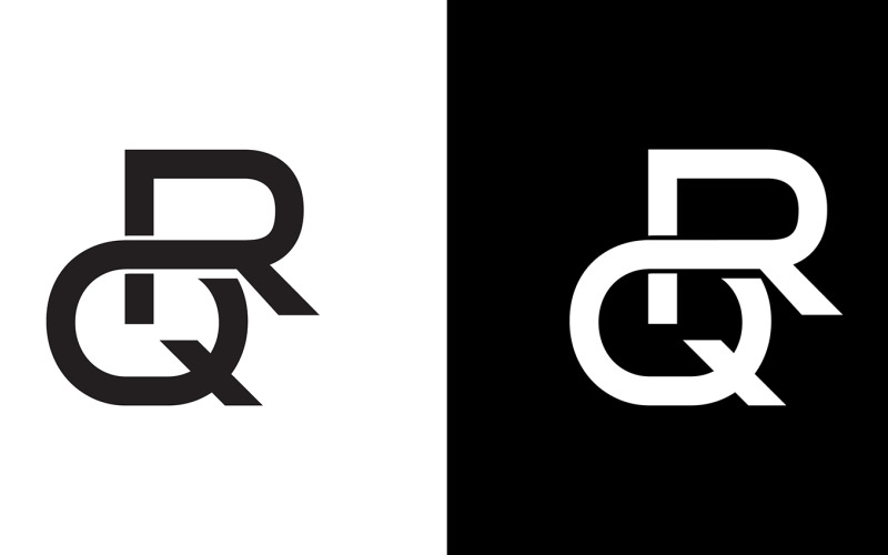 Bokstaven rq, qr abstrakt företag eller varumärke Logotypdesign