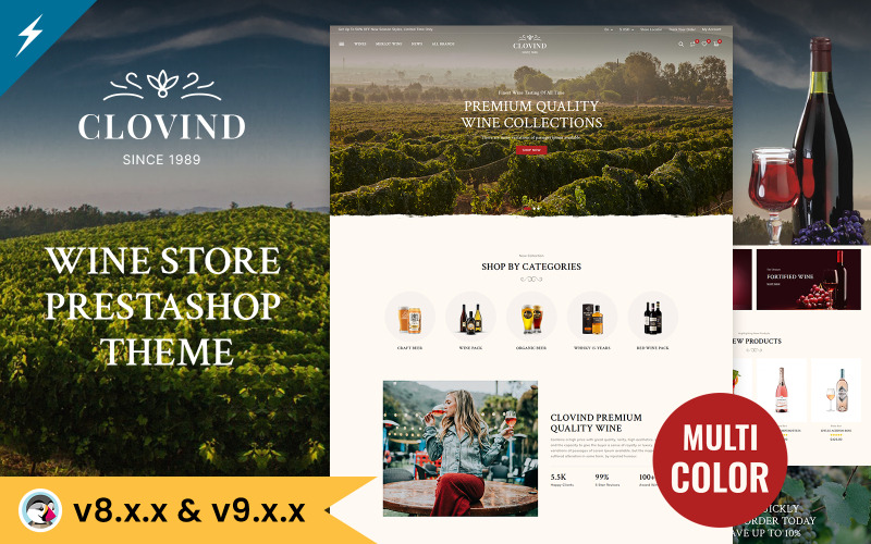 Clovind - Tema PrestaShop para vinos, licorerías y viñedos