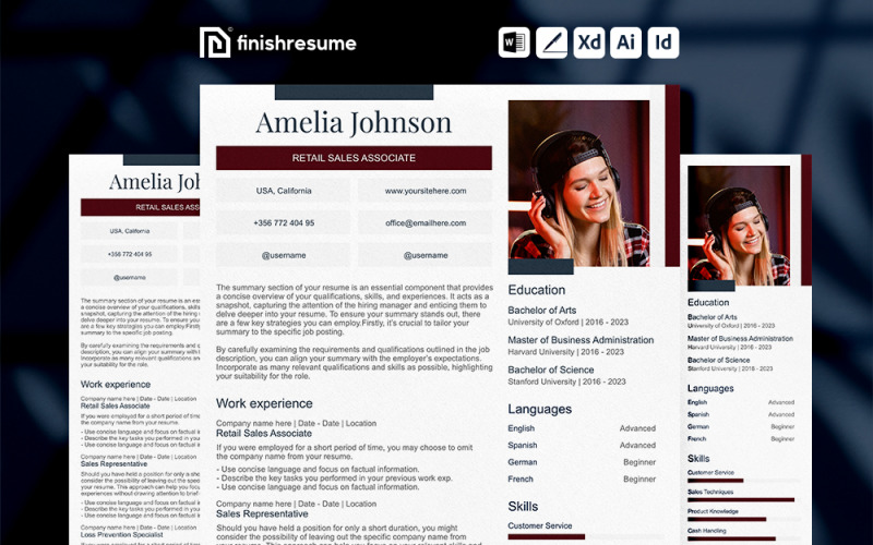 CV-sjabloon voor verkoopmedewerker detailhandel | Voltooi CV