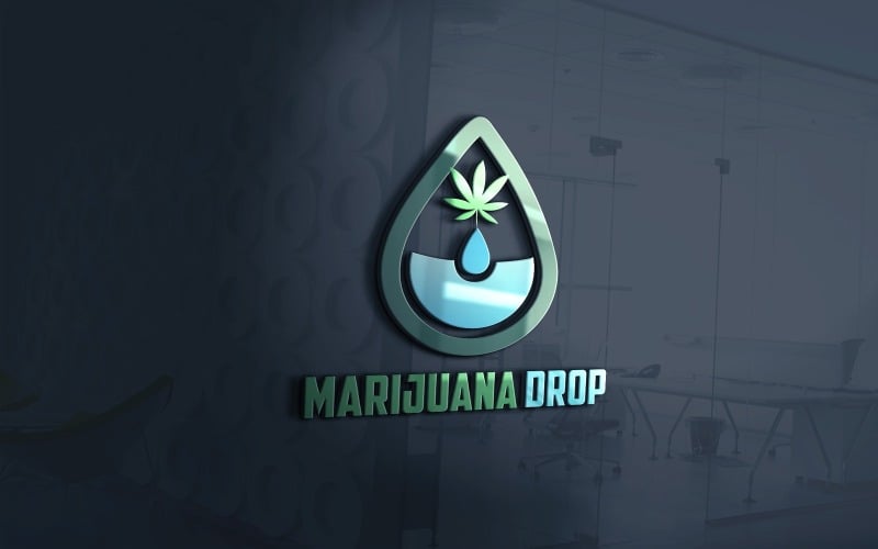 Fichier vectoriel de logo de goutte d'eau de marijuana
