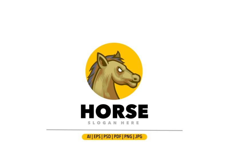Illustration de conception de logo de mascotte de cheval