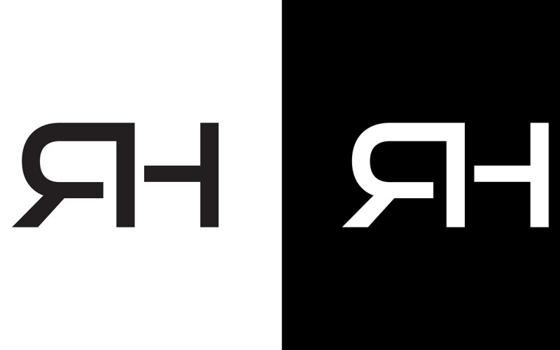 Letra rh, hr resumen empresa o marca Diseño de logotipo
