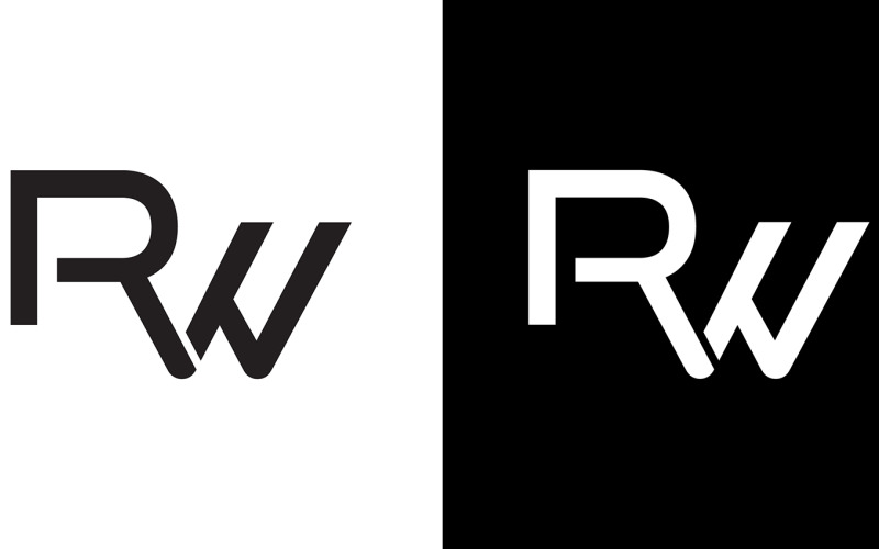 Letra rw, wr resumen empresa o marca Diseño de logotipo