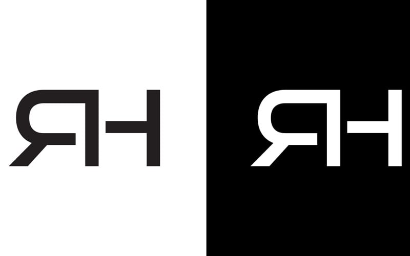Letter rh, hr abstract company or brand Logo Design