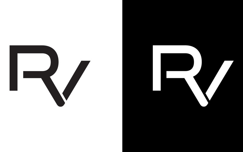 Initial rv logo design Royalty Free Vector Image