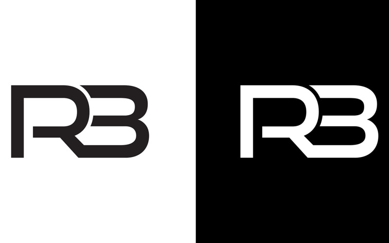 Lettera RB, BR, R3 Logo Template Vector Design con sfondo bianco e nero