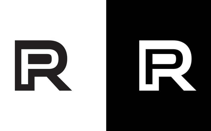 Pr, rp Letter abstrakt företag eller varumärke Logotypdesign