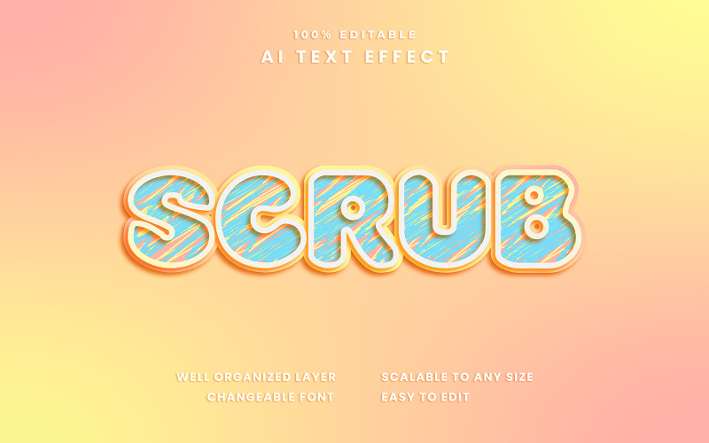 Редактируемый текстовый эффект Scrub