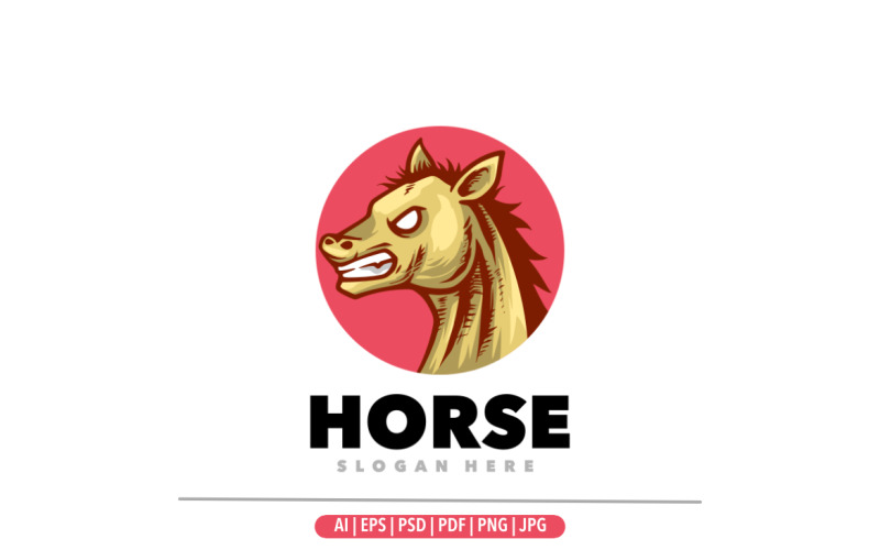 Šablona návrhu loga rozzlobeného koně