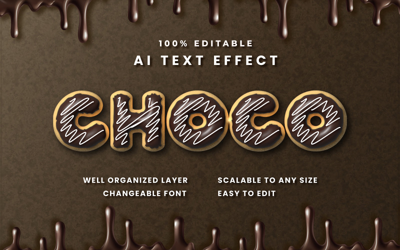 Upravitelný textový efekt Choco
