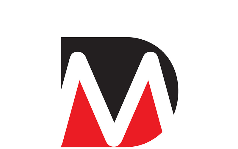 Carta dm, empresa abstrata md ou design de logotipo de marca