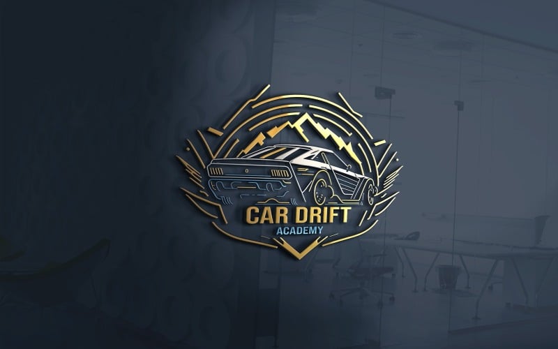 Fichier vectoriel de modèle de logo de l'Académie de dérive de voiture