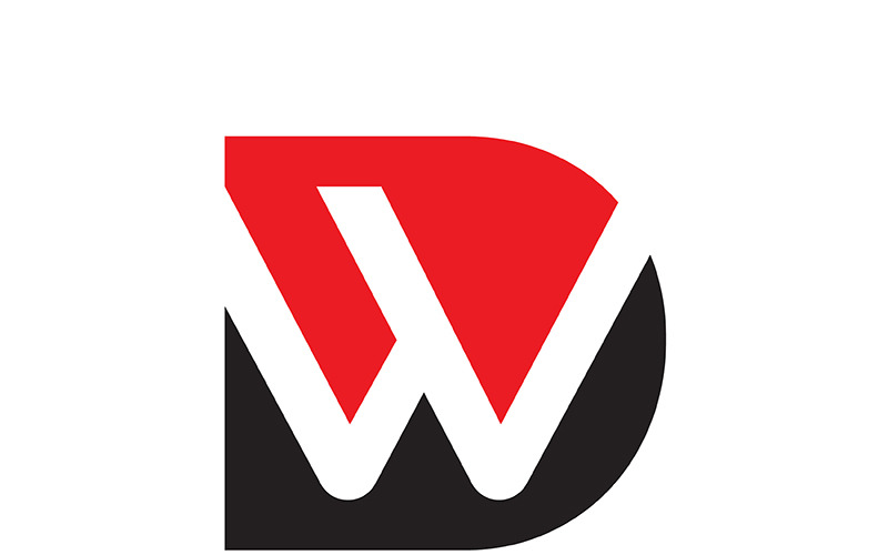 Letra dw, empresa abstrata wd ou design de logotipo de marca