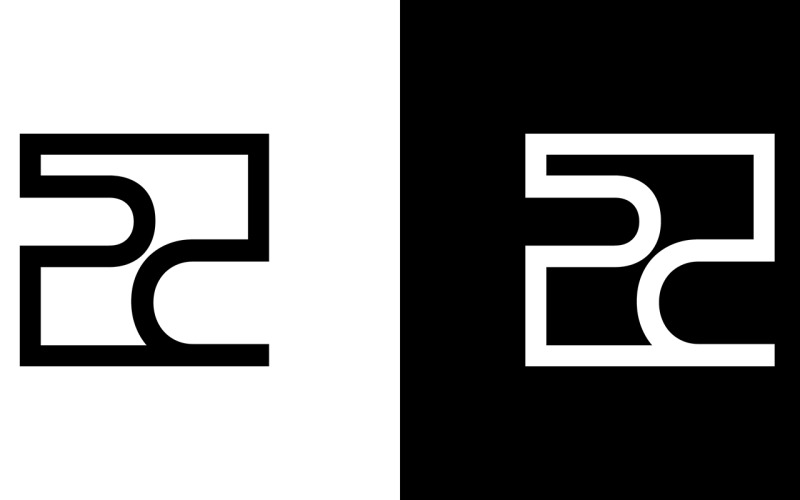 Letter pc, cp abstract bedrijf of merk Logo Design