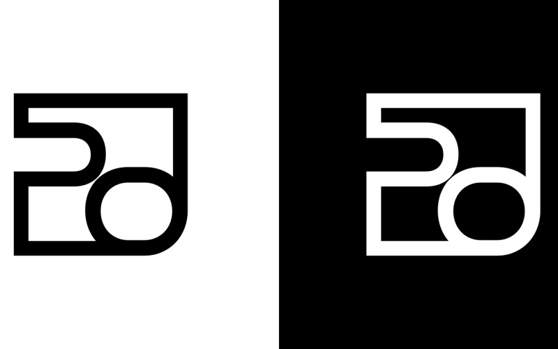 Letter po, op abstract bedrijf of merk Logo Design