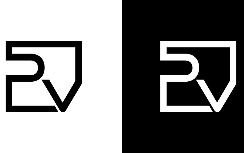 Lettera pv, vp società astratta o logo del marchio Design