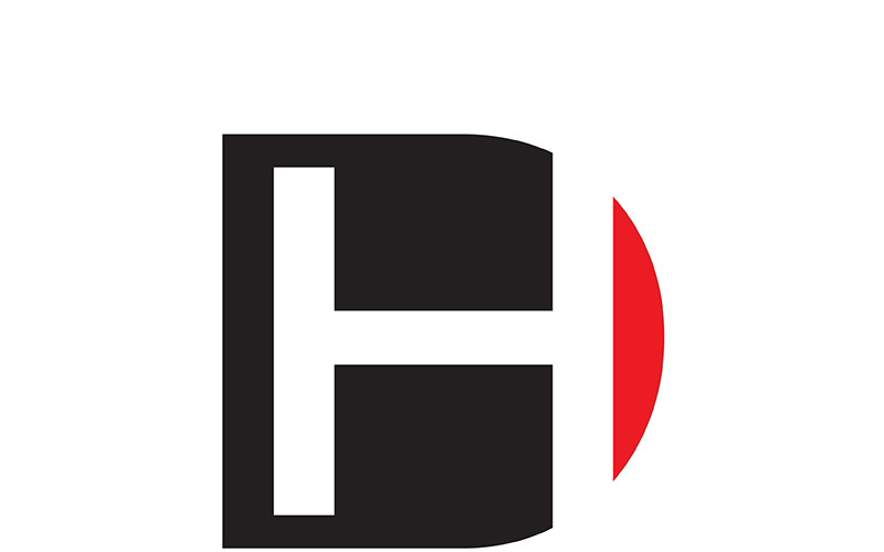 Lettre dh, hd abstraite entreprise ou marque Logo Design