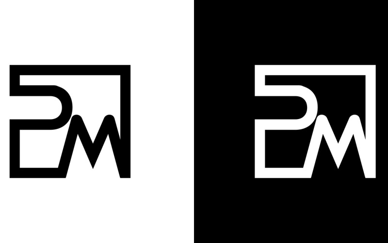 Lettre pm, mp abstrait entreprise ou marque Logo Design