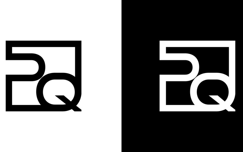 Lettre pq, qp résumé entreprise ou marque Logo Design