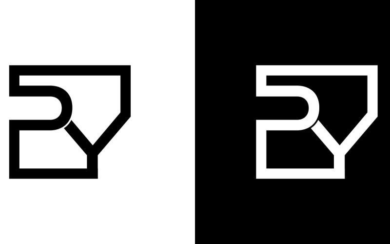 Лист py, yp абстрактний дизайн логотипу компанії або бренду