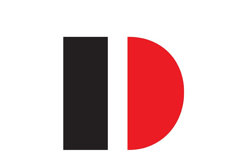 Litera di, identyfikator abstrakcyjny projekt logo firmy lub marki