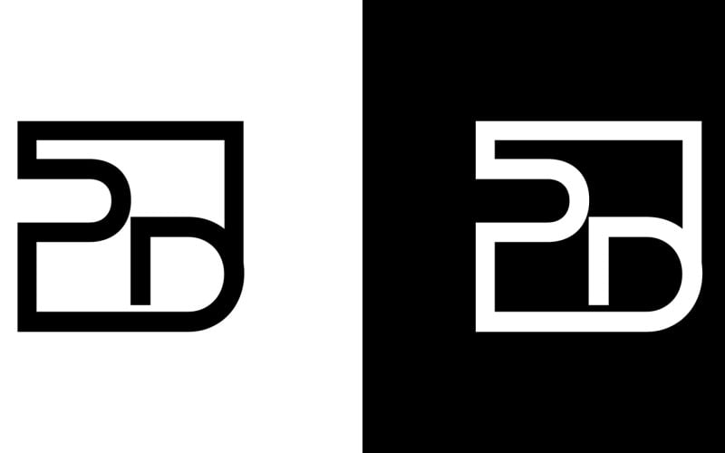 Litera pd, dp abstrakcyjny projekt logo firmy lub marki
