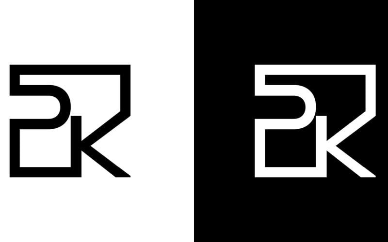 Litera pk, kp abstrakcyjny projekt logo firmy lub marki