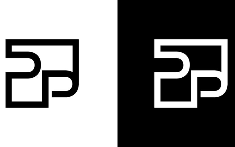 Litera pp, p abstrakcyjny projekt logo firmy lub marki