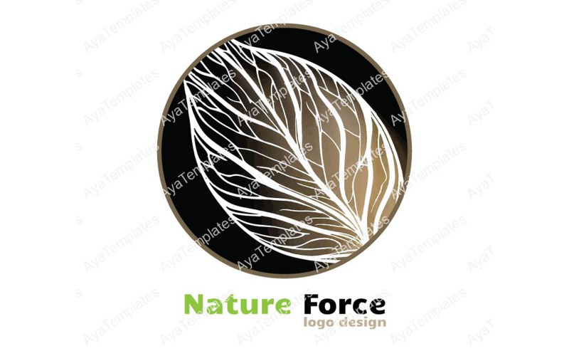 Modello di progettazione del logo della forza della natura