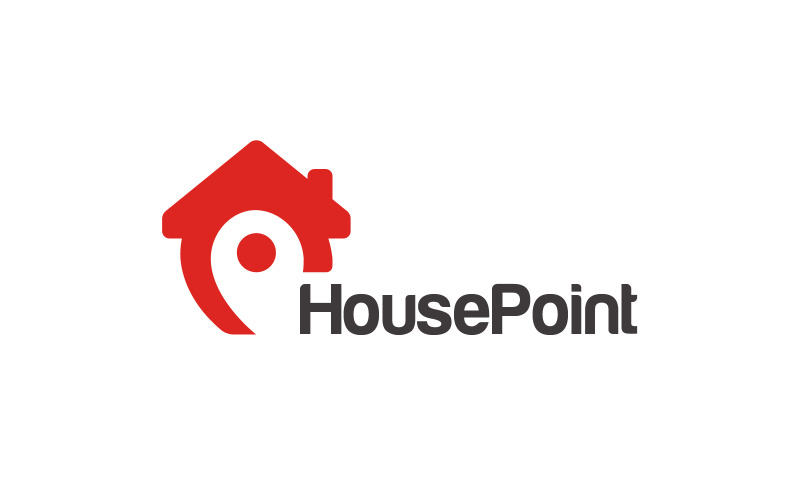 Modelo de design de logotipo de ícone de pino de ponto de casa