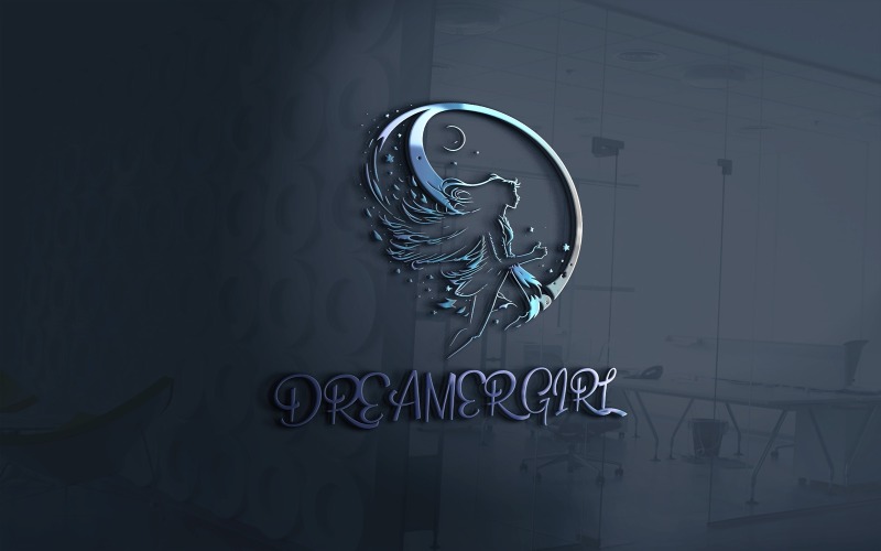 Dreamer Girl Logo Vektorový Soubor šablony