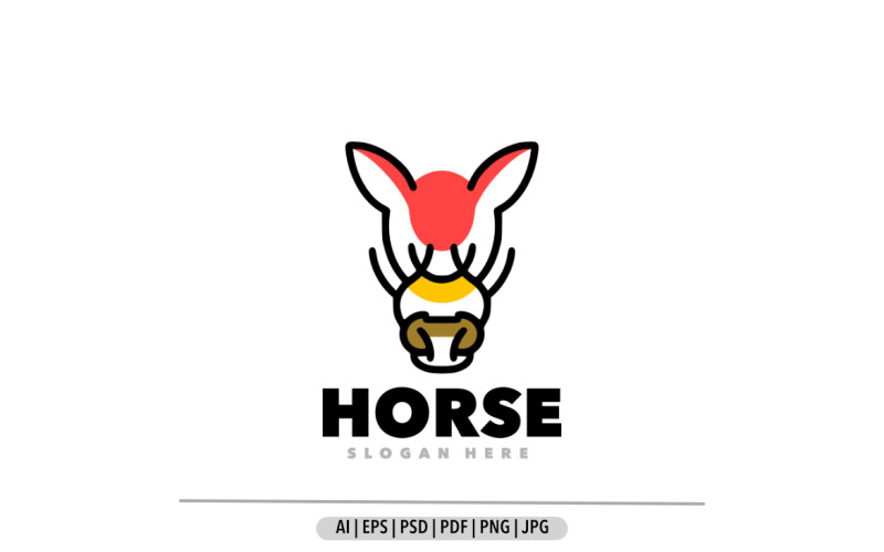 Horse line symbol logo design illustration