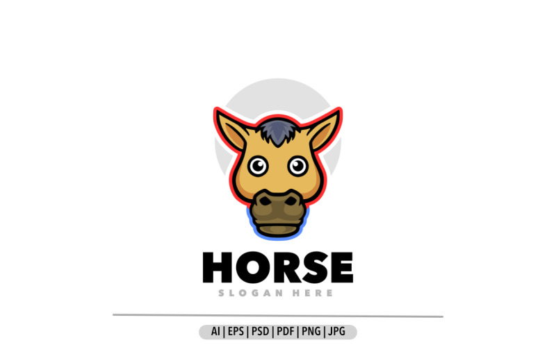 Ilustrace designu loga maskota koňské hlavy
