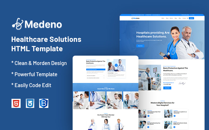 Medeno – szablon strony internetowej poświęconej rozwiązaniom dla opieki zdrowotnej