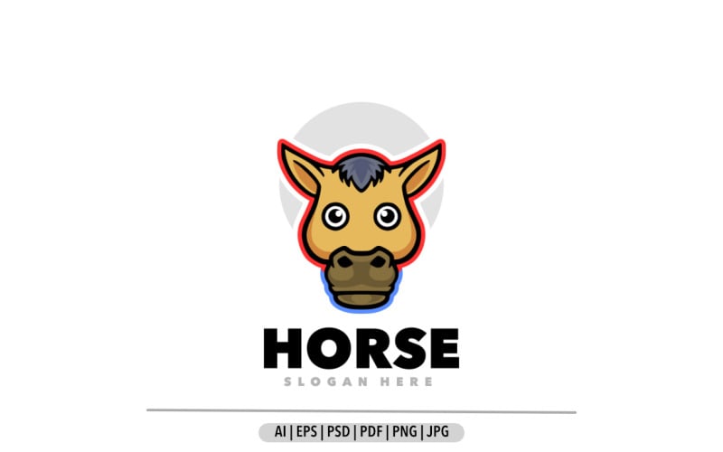 Paard hoofd mascotte logo ontwerp illustratie