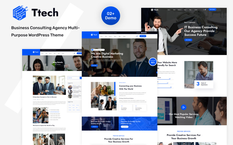 Tema de WordPress para agencia de consultoría empresarial Ttech