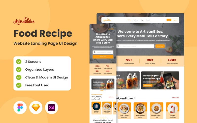 Artisanbites - Pagina di destinazione delle ricette alimentari