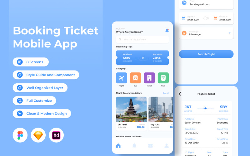 Booking Ticket Mobile App #372754 - TemplateMonster