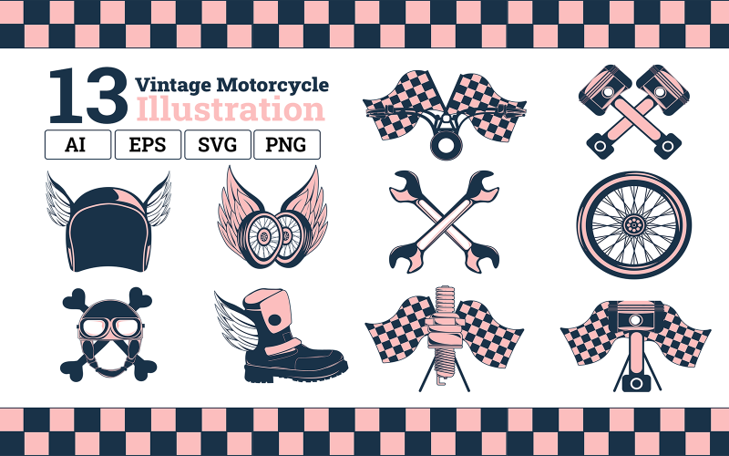 Cor de motocicleta vintage - ilustração