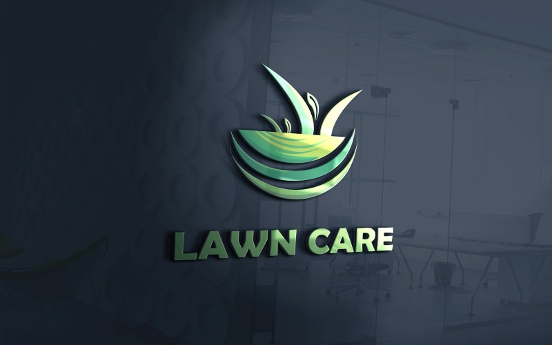 Fichier vectoriel de logo d'herbe d'entretien de pelouse