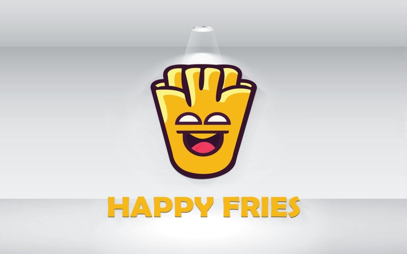 Fichier vectoriel de modèle de logo de restauration rapide Happy Fries Box