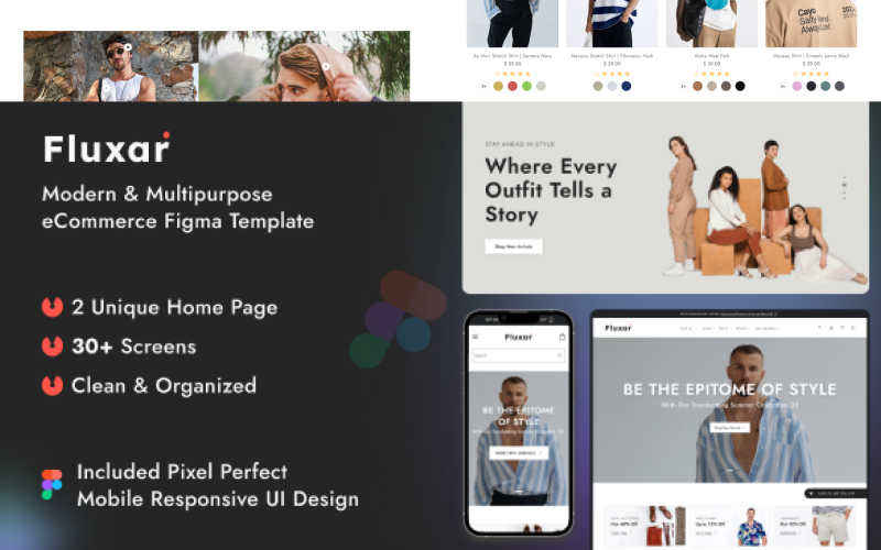 Fluxar - Modello Figma eCommerce moderno e multiuso
