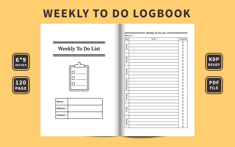 Haftalık yapılacaklar listesi not defteri ve görev takip vektörü satılık